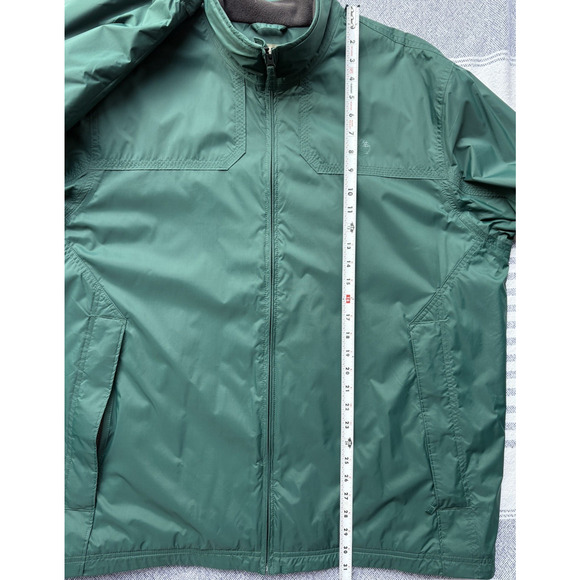 TIMBERLAND Fleece Lined Full Zip Windbreaker Jacket Waterproof Green Mens XXL - Picture 14 of 15